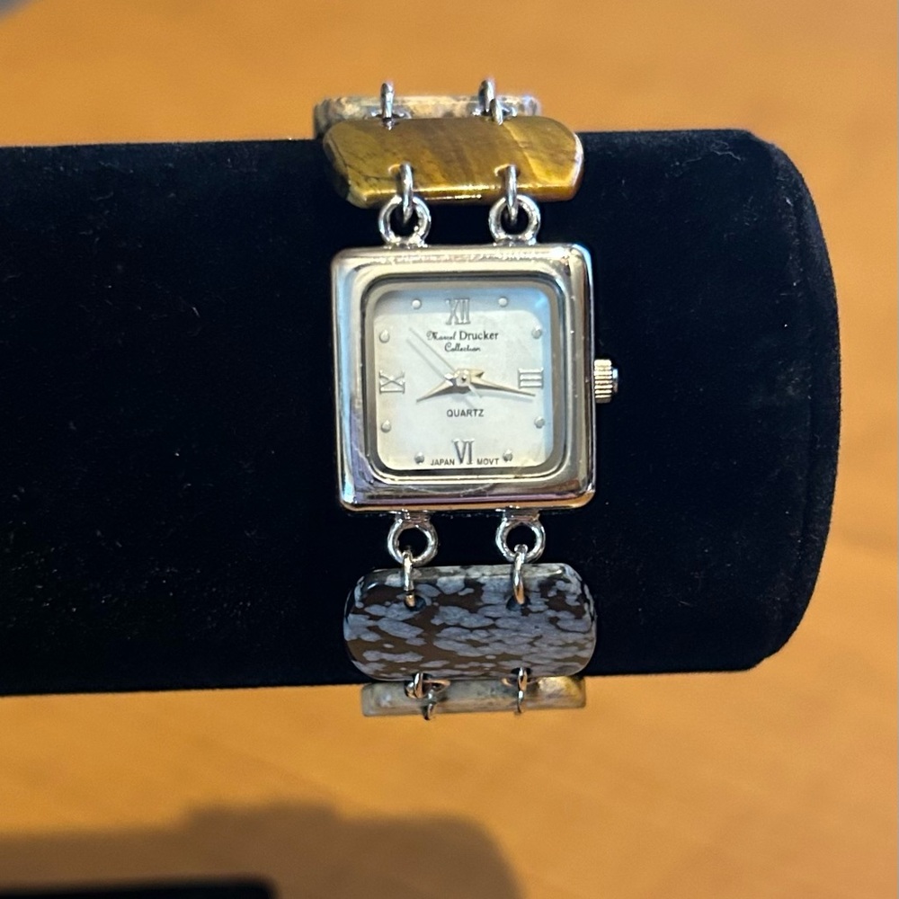 Marcel Drucker Silver and Stone Quartz Watch